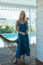 Barbados Carmen Dress from Island Jade- Indigo M/L