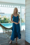 Barbados Carmen Dress from Island Jade- Indigo M/L