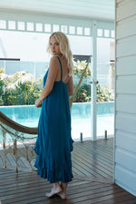 Barbados Carmen Dress from Island Jade- Indigo M/L