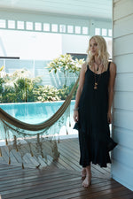 Barbados Carmen Dress from Island Jade- Black M/L