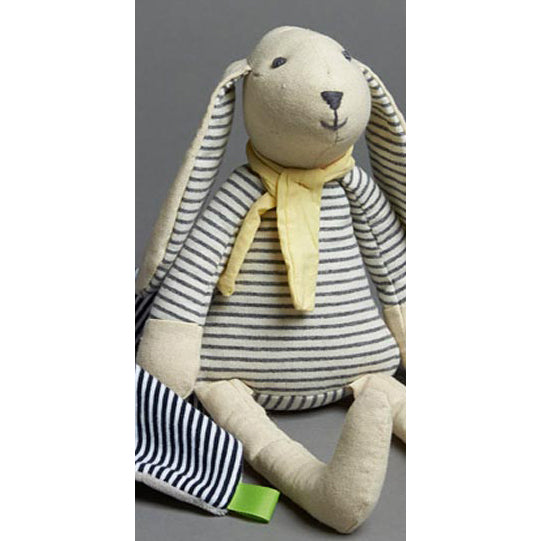 Striped Bunny with Scarf Soft Toy