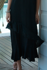 Barbados Carmen Dress from Island Jade- Black M/L
