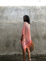 Salmon Printed Poncho or Coverup ( Sequinned) - LIMITED COLLECTION