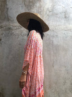 Salmon Printed Poncho or Coverup ( Sequinned) - LIMITED COLLECTION